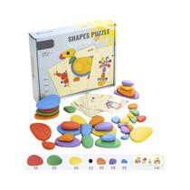 3D Rainbow Pebbles Montessori Puzzle Toys Para Crianças De 3 a 6 Anos De Idade Aprendizagem