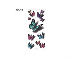 3d Realista Bonita Tatuagem Temporária Borboleta 19x9 Kit