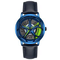 3D Sunda 1070 Relógio de quartzo oco dos homens, estilo: cinto (Gr azul