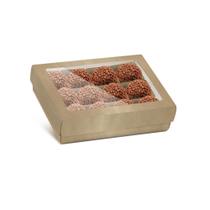 3Kits 10 Caixas Kraft para 12 Doces Gourmet com Divisoria para Bombons Brigadeiro Trufas docinhos