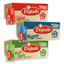 3Kits Ketchup 3Kits Maionese e 3Kits Molho Verde de Salsa para Lanches e Hamburgeres 7g