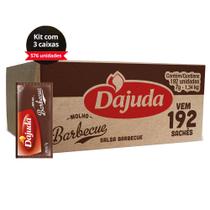 3Kits Sachês Molho Barbecue DAjuda 7G 192Un Para Churrascaria Costela Porco Lanches Acompanhamento