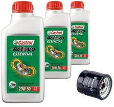 3L Oleo Castrol 20W50 Filtro Tecfil Honda Kawasaki Yamaha