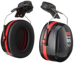 3M H10P3E Peltor Optime 105 Capacete Anexável Earmuff, Protetores de Ouvido, Proteção auditiva, NRR 27 dB Preto, Grande