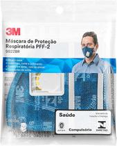 3M, Máscara de Proteção Respiratória, Dobrável, Com Válvula, Azul, 9822+BR, PFF-2(S)