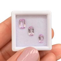 3ø Kunzita Cushion Baguete Retangular 2,15ct