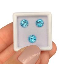 3ø Topázio Swiss Blue Brilhante ø6mm 2,81ct