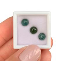 3ø Turmalina Verde Cabochão Brilhante ø5,9mm 3,00ct