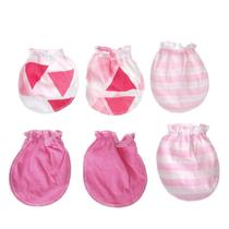 3Pairs Fashion Baby Anti Scratching Gloves Newborn Protection Face Cotton Scratch Mittens - Rosa claro