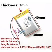 (3pcs)bateria 3,7v 450mah 3mm X 30mm X 40mm C/2 Fios (3pcs)bateria 3,7v 450mah 3mm X 30mm X 40mm C/2 Fios