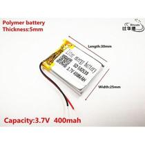 (3pcs) Bateria 3,7v 5mm X 25mm X 30mm 400 Mah Com 2 Fios