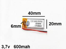 (3pcs)bateria 3,7v 600mah 6mm X 20mm X 40mm 602040 (3pcs)bateria 3,7v 600mah 6mm X 20mm X 40mm 602040