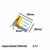 (3pcs) Bateria 402030 3.7v 230 Mah 30mm X 20mm X 4mm (3pcs) Bateria 402030 3.7v 230 Mah 30mm X 20mm X 4mm