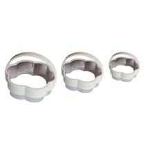 3pçs cortador molde forma c/ alça massa biscuit - Flor 3pçs cortador molde forma c/ alça massa biscuit - Flor