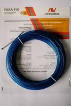 (3pçs) Passa Puxa Fio 30 Mts Azul Cabo De Aço Ponta Soldada