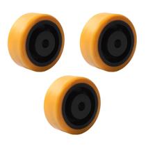 (3pçs) Rodas P/ Macaco Jacare 4pol. Ferro C/ Poliuretano