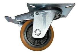 (3pçs) Rodizio Alumínio C/ Pu 3pol. Girat. Freio 150kg Roda (3pçs) Rodizio Alumínio C/ Pu 3pol. Girat. Freio 150kg Roda