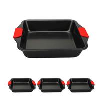 3un Assadeira Antiaderente Retangular 30x25 pegador silicone 3un Assadeira Antiaderente Retangular 30x25 pegador silicone