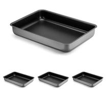 3un Assadeira Forma Rasa Retangula Antiaderente Asssado 36CM 3un Assadeira Forma Rasa Retangula Antiaderente Asssado 36CM