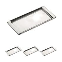 3un Bandeja inox café retangular 30x15cm Hotel Luxo