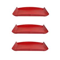 3un BANDEJA ZEN PETISQUEIRA 34X18CM VERMELHA