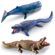 3un Brinquedo Realista Vinil Mosassauro Crocodilo Cachalote 3un Brinquedo Realista Vinil Mosassauro Crocodilo Cachalote