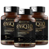 3Un Coenzima Q10 200Mg CoQ10 Pura + Vit E Zinco 180Cáps (Laudo Pureza)