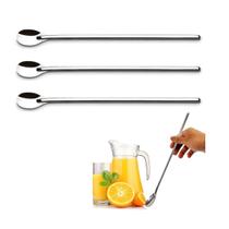 3un COLHER DE SUCO COQUETEL BEBIDAS BAILARINA INOX LONGA