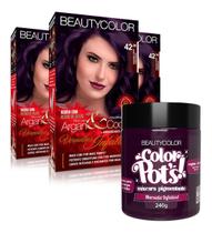 3un Coloração Beautycolor Kit 42.26 + Color Pots Marsala Infálivel