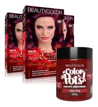 3un Coloração Beautycolor Kit 66.26 + 1un Color Pots Ruivo Foxy