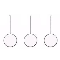 3un Espelho Decorativo Parede Redondo pendurar Ring Black 3un Espelho Decorativo Parede Redondo pendurar Ring Black