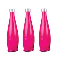 3un GARRAFA DE VIDRO C/ TAMPA INOX ACQUA ÁGUA SUCO ROSA 3un GARRAFA DE VIDRO C/ TAMPA INOX ACQUA ÁGUA SUCO ROSA