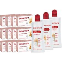 3UN Hidratante Leite De Aveia 400ml e 12 Sabonetes Aveia e Óleo de Amendoas Davene 3UN Hidratante Leite De Aveia 400ml e 12 Sabonetes Aveia e Óleo de Amendoas Davene