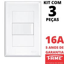 3un Interruptor Paralelo Three Way 16A Com Placa Evidence FAME