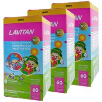 3un Lavitan Kids 60 Total 180 Comp Mastigaveis Tutti-Frutti - CIMED