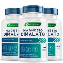 3Un Magnesio Dimalato Puro Concentrado 500Mg 120Cápsulas Por Pote Ecomev