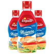3Un Maionese DAjuda 175G Para Hamburguer Hot Dog Lanches Petiscos Pastéis Batata Frita
