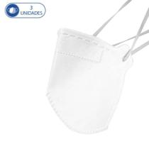 3Un Máscaras M.F.Q PFF2 Descartável Branca c Clip Nasal 3Un Máscaras M.F.Q PFF2 Descartável Branca c Clip Nasal