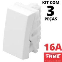 3un Módulo Interruptor Paralelo Three Way 16A Modulare Evidence Blanc Mais FAME