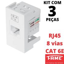 3un Módulo Tomada Rede RJ45 6E 8V Modulare Evidence Blanc Mais FAME