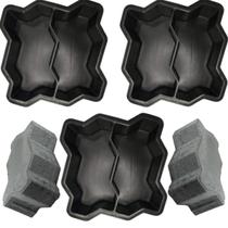 3un Molde Forma 24x10x8 Tijolo Grande Resistente Base p Fabricar Bloquete Intertravado 16 Faces Drenante