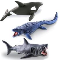 3un Orca Tubarão Mosassauro Realista Boneco Vinil Brinquedo 3un Orca Tubarão Mosassauro Realista Boneco Vinil Brinquedo