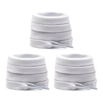 3un Par De Cadarço Flat Tênis Qualidade 140cm Cadarço Branco