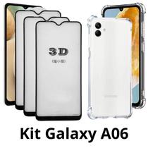 3UN Película 3D de Vidro + 1UN Capa Transparente para Samsung Galaxy A06