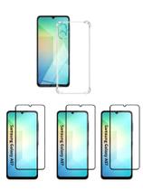 3UN Película 3D de Vidro + Capa Anti-impacto Para Samsung Galaxy A07