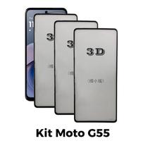3UN Película 3D de Vidro para Motorola Moto G55