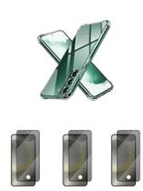 3UN Película 3D de Vidro Privacidade + Capinha Silicone Samsung Galaxy S24 Plus