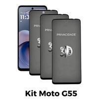 3UN Película 3D Privacidade de Vidro para Motorola Moto G55