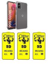 3UN Película Cerâmica Fosca Matte + Capa Silicone TPU Para Moto G06