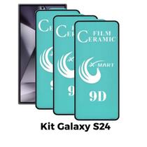 3UN Película de Cerâmica Flexível 9D Clear Premium para Samsung Galaxy S24 S24 PLUS S24 ULTRA